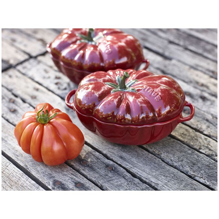 Stoneware, 0.525 qt, Tomato, Petite Dutch Oven, Cherry, large 4