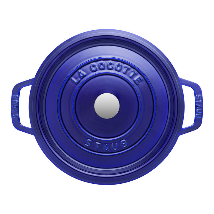 Cast Iron, 7 qt, Round, Dutch Oven, Dark Blue, large 4