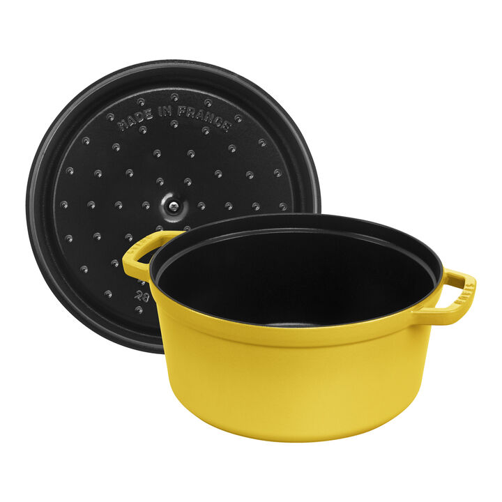 Cast Iron, 7 qt, Round, Dutch Oven, Citron, large 3