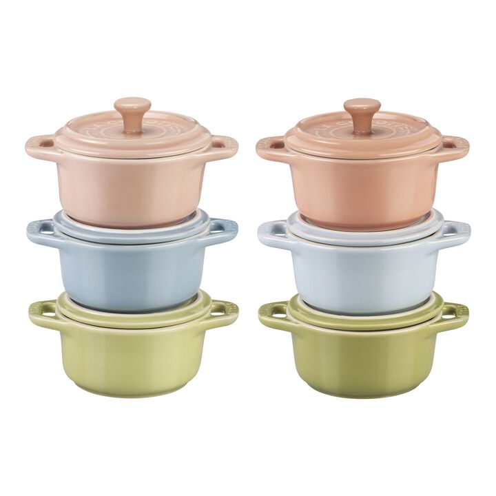 Stoneware, 6-pc, Mini Round Dutch Oven Set Macaron, mixed colors, large 1