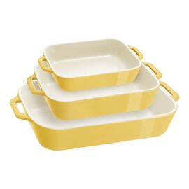 3-pc, Rectangular Baking Dish Set, citron