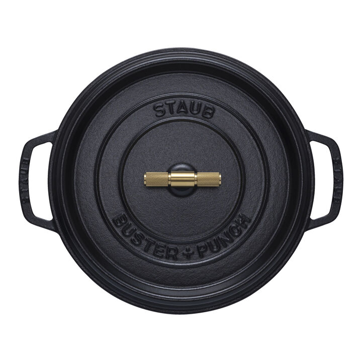 Cast Iron, 7 qt, Round, Dutch Oven Buster And Punch, Black Matte, large 3