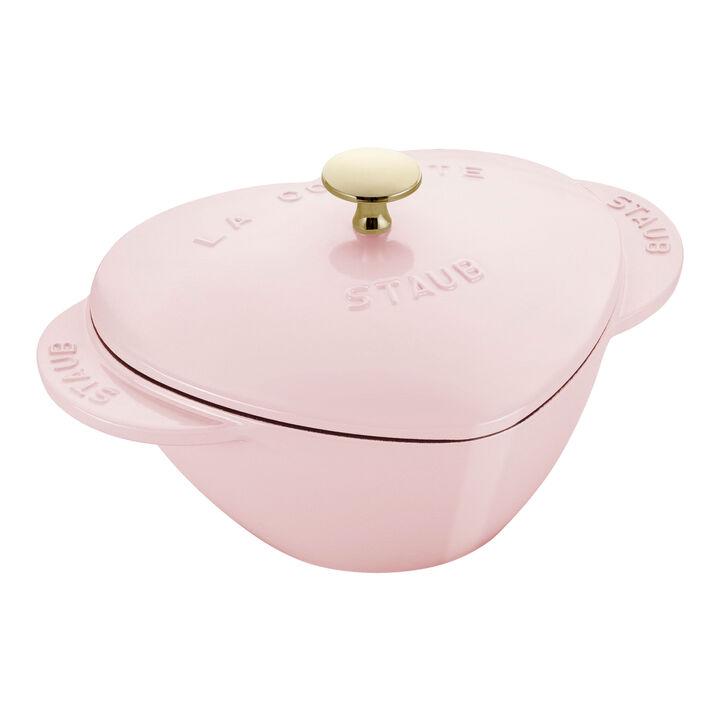 Cast Iron - Specialty Shaped Cocottes, 1.75 qt, Heart, Dutch Oven, Pink Peony, large 1