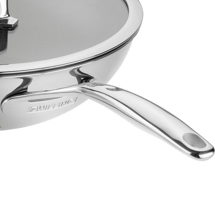 Peak, 12-inch, 18/10 Stainless Steel, Wok With Lid, Silver, large 4
