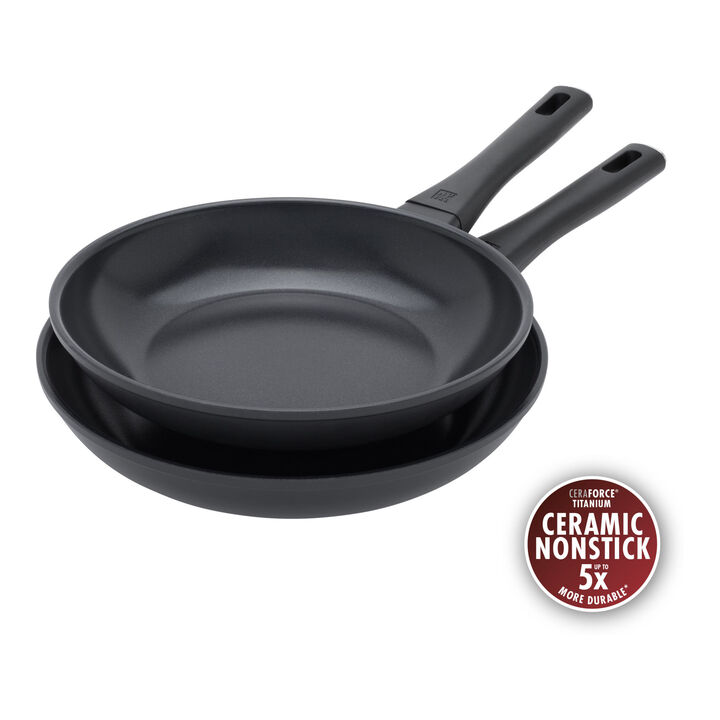 Madura Plus, Frying pan set, 2-pc, Non-stick, Titanium-reinforced ceramic non-stick coating, large 1