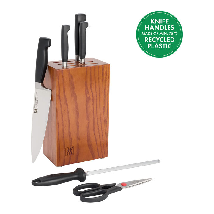 Four Star Eco, 7-pc, Knife block set, brown, large 1