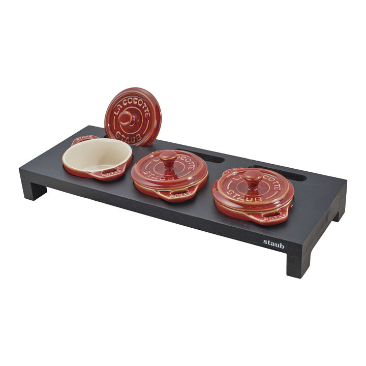 Cast Iron, Fiber Wood, Mini Dutch Oven Stand, Black Matte, large 4