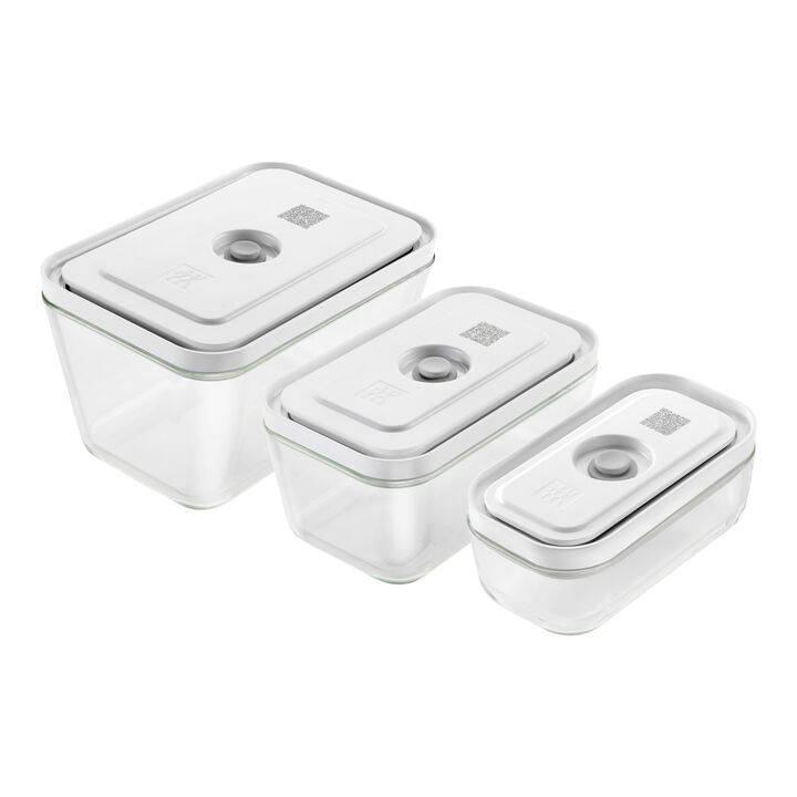 Fresh & Save, S/M/L / 3-pc, Vacuum Container Set, Glass, Grey, large 1