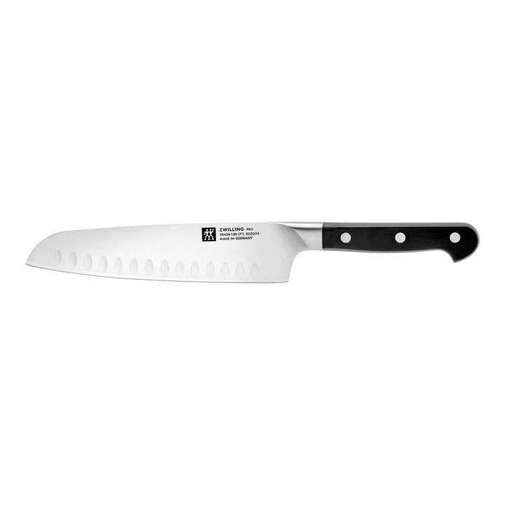 Pro, 7-inch, Hollow Edge Slim Santoku Knife, large 1