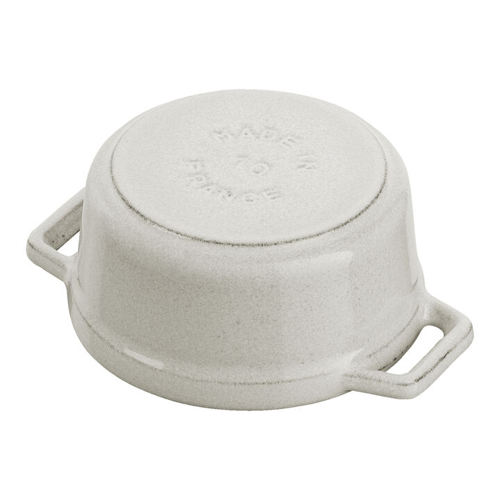 Cast Iron, 0.275 qt, Mini Round Dutch Oven, white truffle, large 4