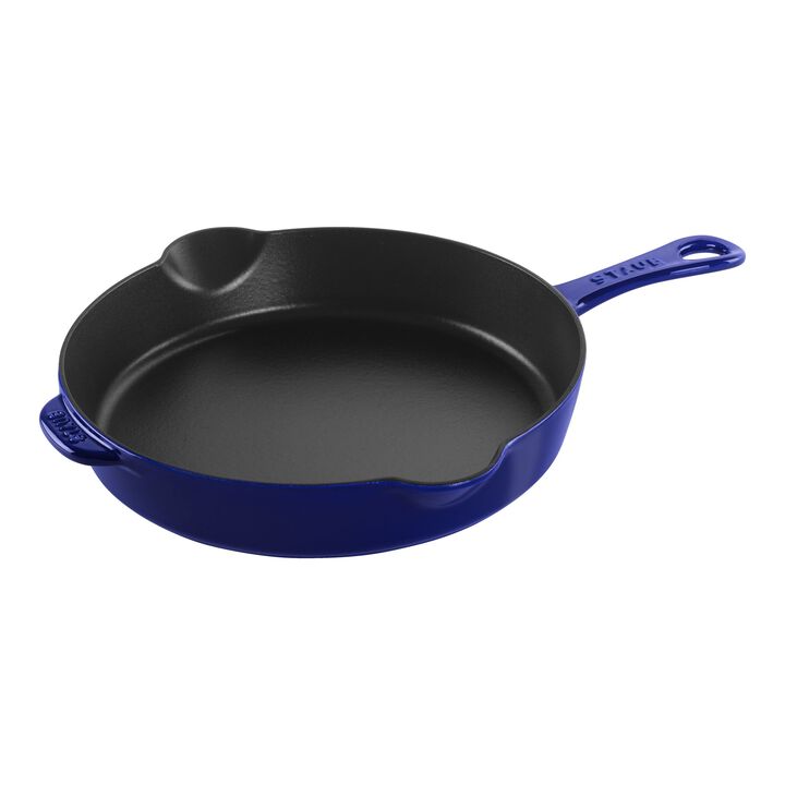 Cast Iron, 11-inch, Traditional Deep Skillet, Dark Blue, large 1