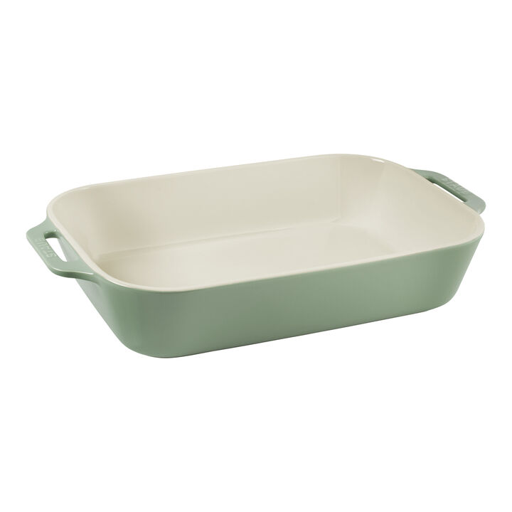 Stoneware, 3-pc, Rectangular Baking Dish Set, eucalyptus, large 3
