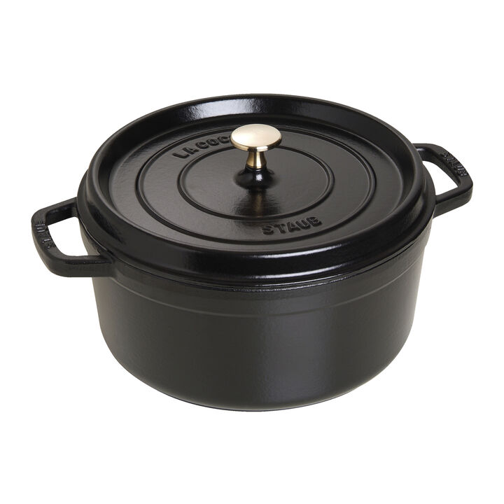Cast Iron, 3-pc, Cocotte and Fry Pan Set, black matte, large 2
