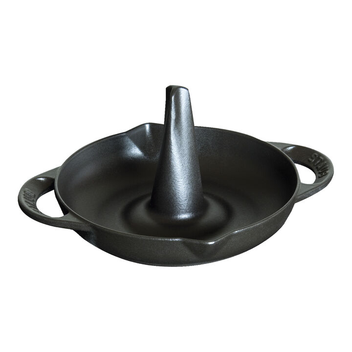 Cast Iron, Vertical Chicken Roaster - Black, large 2