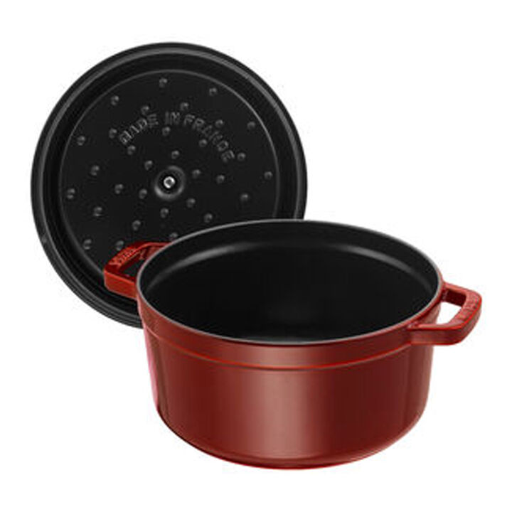 Cast Iron, 7 qt, Round, Dutch Oven, Grenadine, large 3