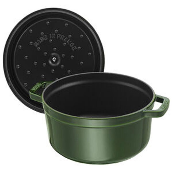 Cast Iron, 7 qt, Round, Dutch Oven, Basil, large 3