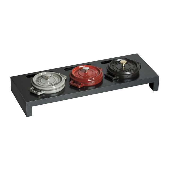 Cast Iron, Fiber Wood, Mini Dutch Oven Stand, Black Matte, large 3
