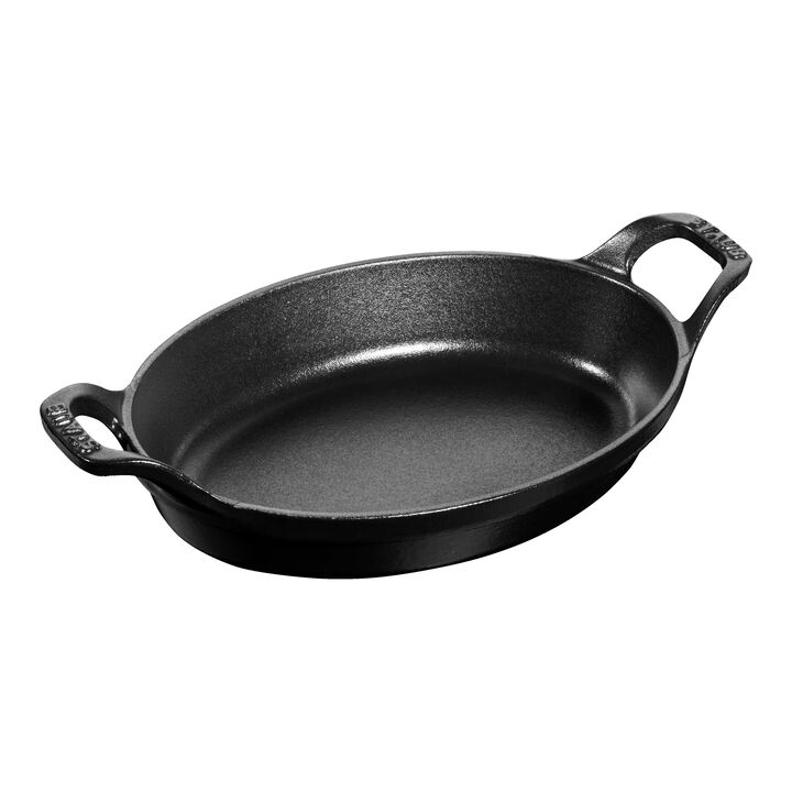 Cast Iron, 11-inch, Oval, Gratin Baking Dish, Black Matte, large 1