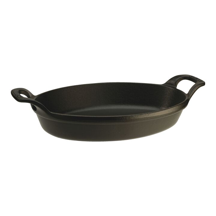 Cast Iron, 12.5-inch, Oval, Gratin Baking Dish, Black Matte, large 3