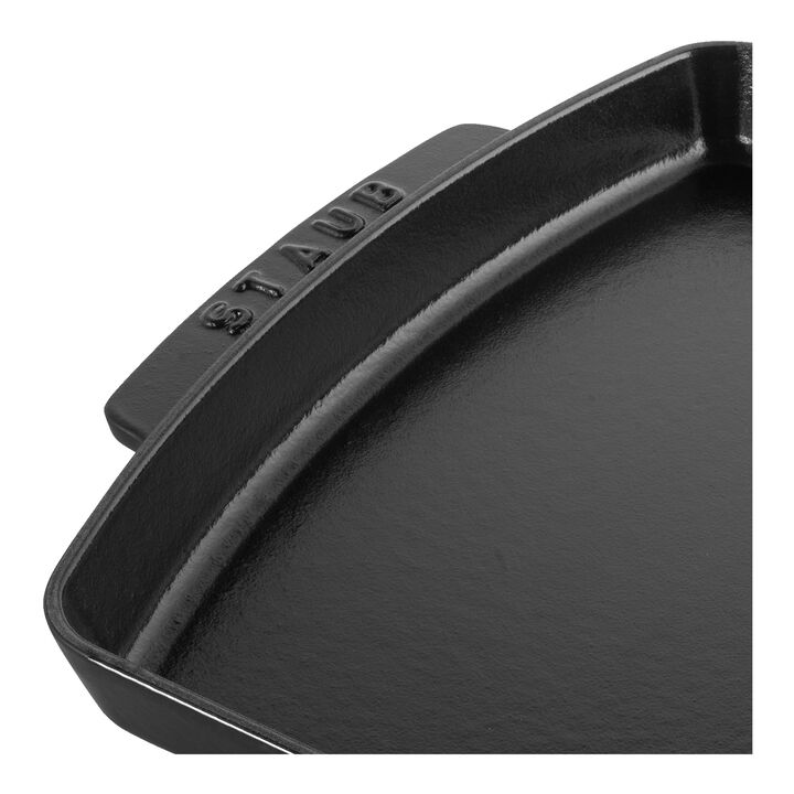 Cast Iron - Accessories, 13-inch x 9-inch, Rectangular Serving Dish With Wood Base, Black Matte, large 4