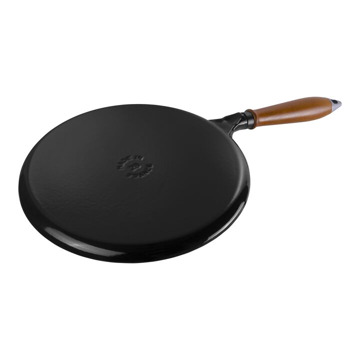 Cast Iron, Crepe Pan with Spreader and Spatula, black matte, large 2