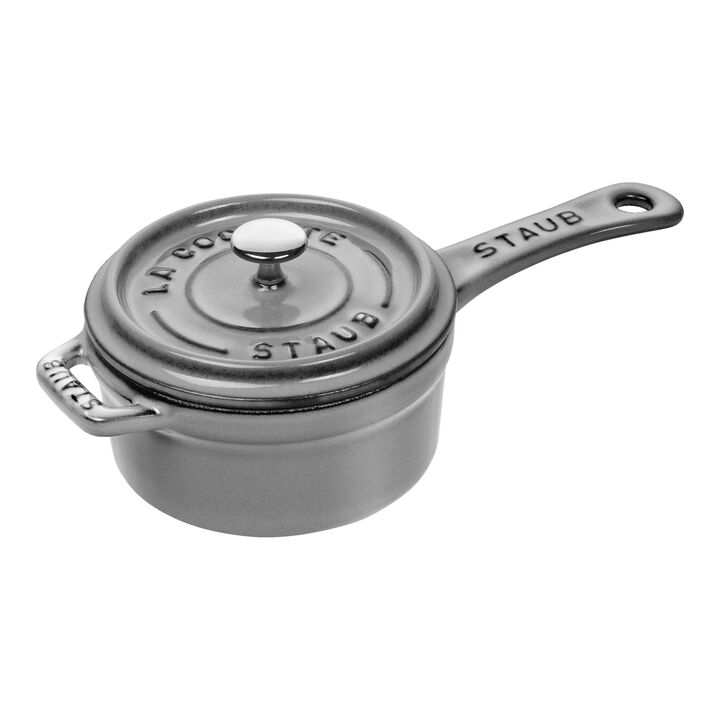 Cast Iron, 0.275 qt Mini Saucepan - Graphite Grey, Cast Iron , large 1