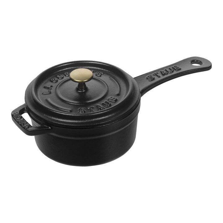 Cast Iron, 0.275 qt Mini Saucepan - Black, Cast Iron , large 1
