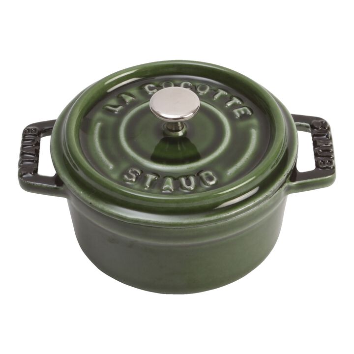 Cast Iron, 0.275 qt, Mini Round Dutch Oven, basil, large 1