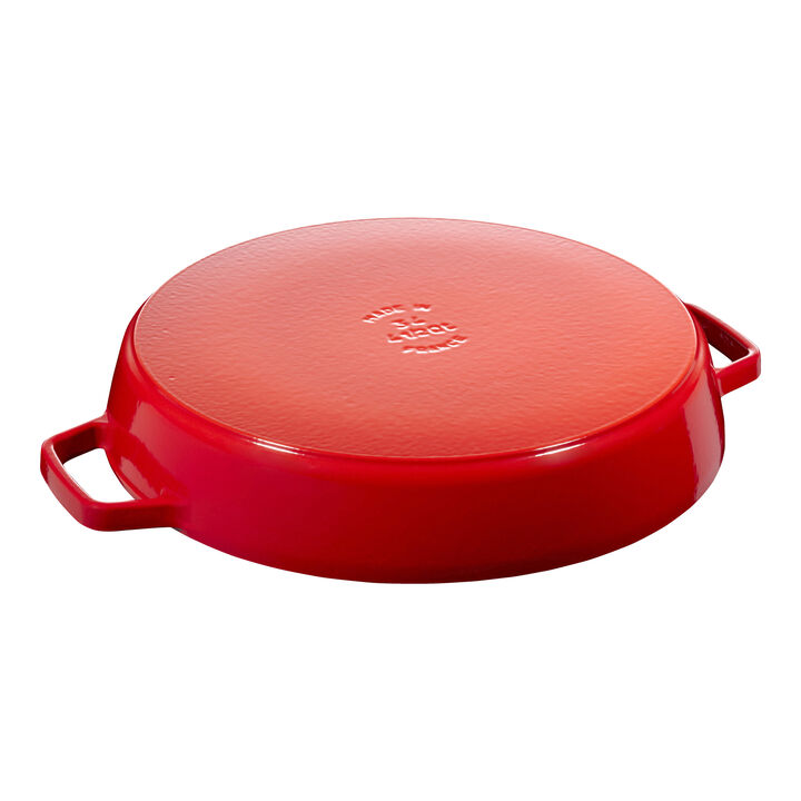 Cast Iron, 13-inch, Double Handle Fry Pan, cherry, large 3