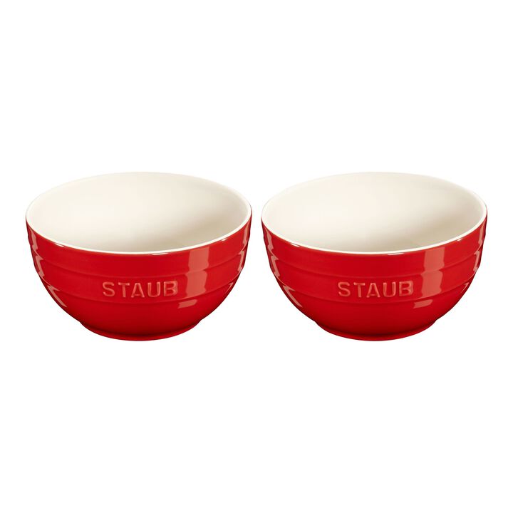 Stoneware, 6.5-inch / 2-pc, Large Universal Bowl Set, cherry, large 1