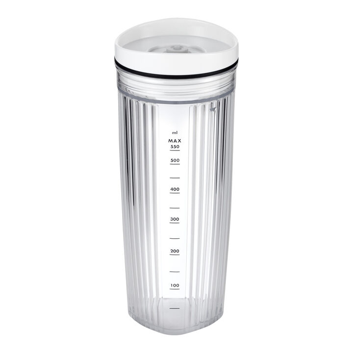 Enfinigy, Personal Blender Jar With Drinking Lid And Vacuum Lid - White, large 2