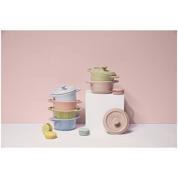 Stoneware, 6-pc, Mini Round Dutch Oven Set Macaron, mixed colors, large 3