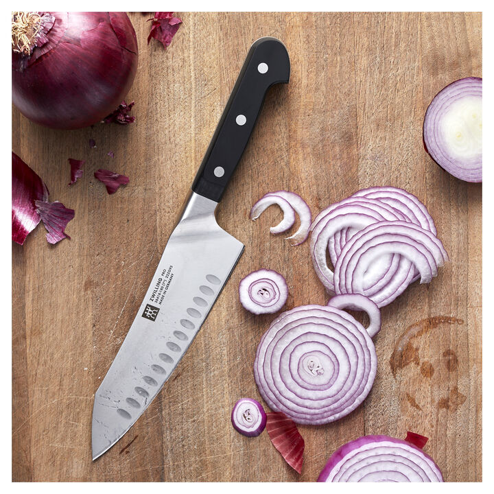 Pro, 7-inch Rocking Santoku Knife, Hollow Edge , large 3