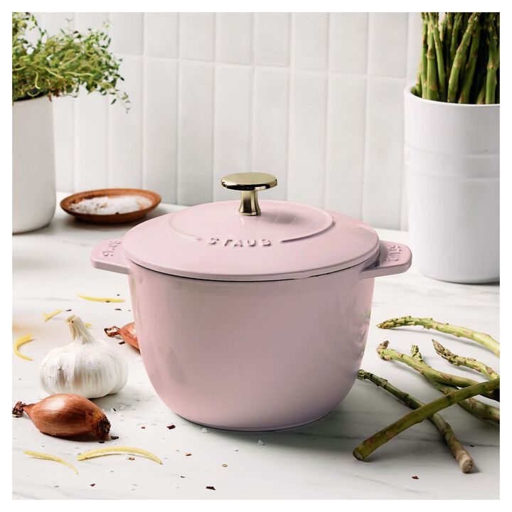 Cast Iron, 1.5 qt, Petite French Oven, Pink Peony, large 2