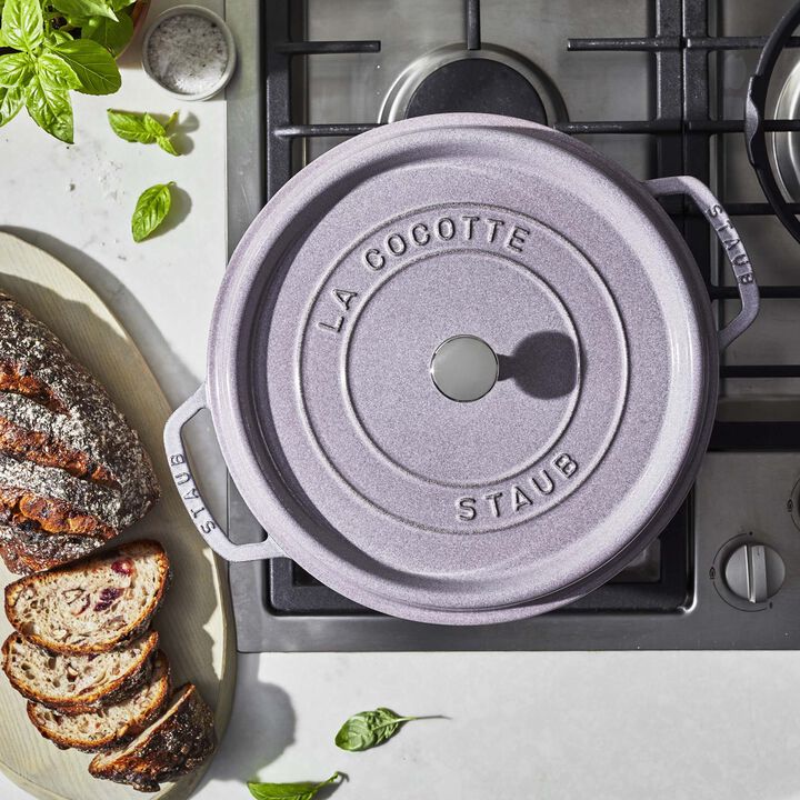 Cast Iron, 4 qt, Round, Dutch Oven, Lilac, large 3