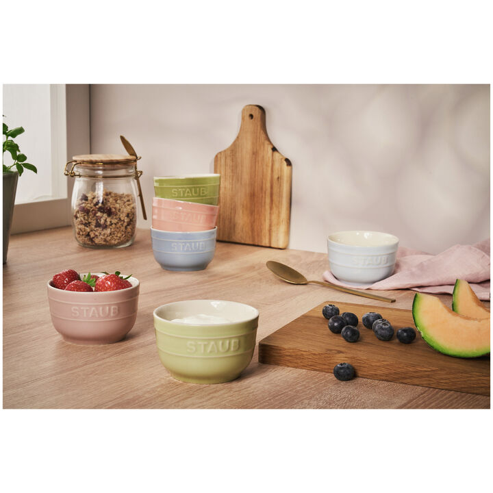 Stoneware, 4-inch / 6-pc, Prep Bowl Set Macaron, mixed colors, large 2