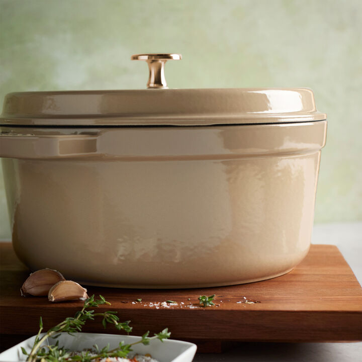 La Cocotte, 4 qt, Round, Cocotte, Sesame, large 4