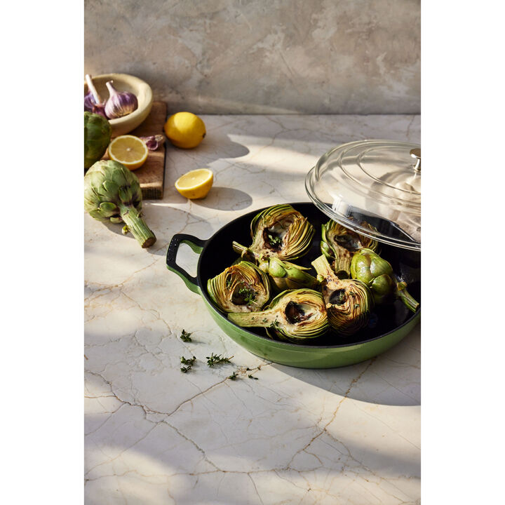 Cast Iron, 3.5 qt, Saute Pan With Glass Lid, Pistachio, large 4