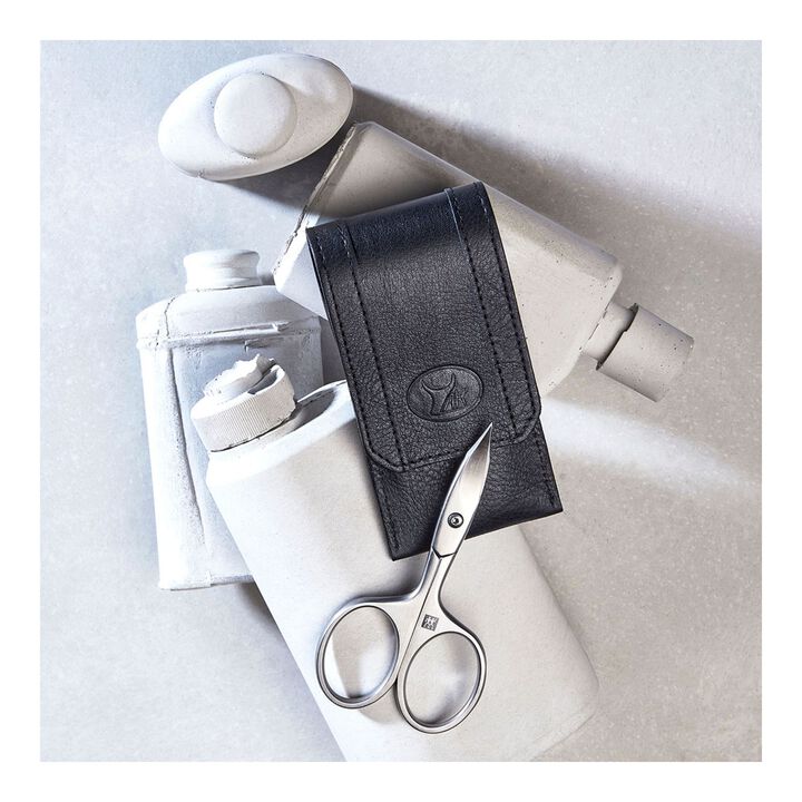 PREMIUM, 3-pc Leather Manicure Pedicure Set With Compact Nail Clippers, large 2