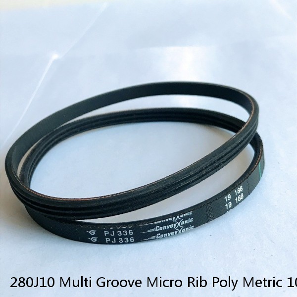 280J10 Multi Groove Micro Rib Poly Metric 10 ribbed V Belt 280-J-10 280 J 10 #1 small image